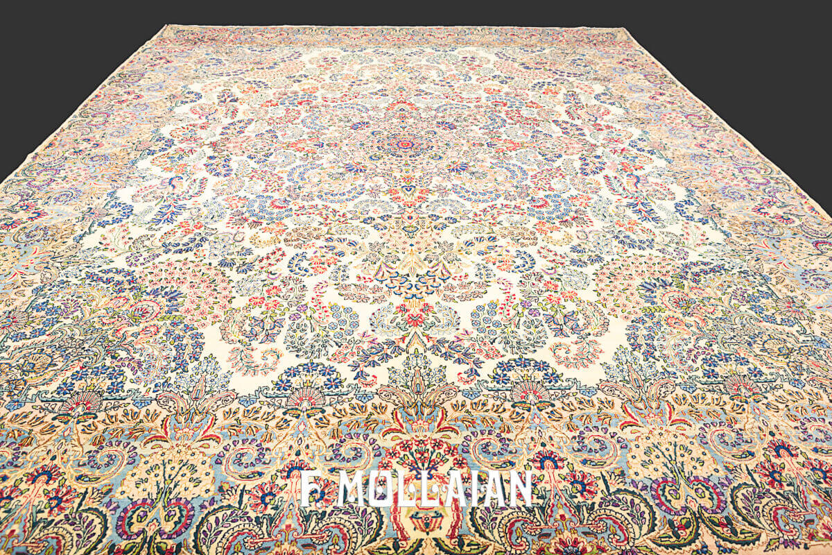 Tappeto Grade Kerman Persiano Antico con Disegno Floreale n°:76421505